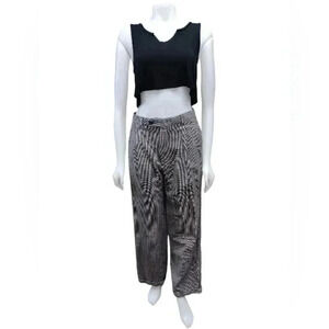 Burberrys 100% Wool  Black and White Check Trousers Size Large